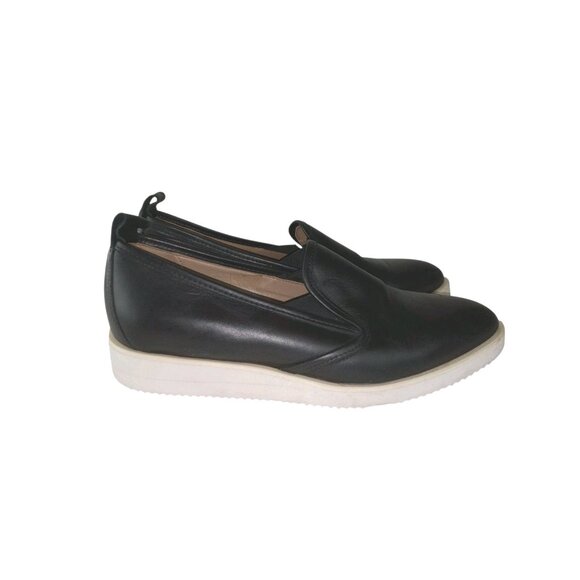 Everlane Black Leather Street Shoes Loafers Sz 8.5 Black Slip On Pointed Toe - Picture 1 of 14